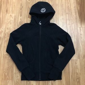 Lululemon Scuba Hoodie Black with white logo